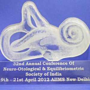 Award 32nd Annual Conference Neuro Ological & Equilibriometric Society India 2012 Delhi