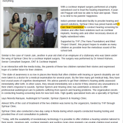 Children Get New Lease of Life after Cochlear Implant Surgery Organized by SpHear Speech & Hearing Clinic _ INDIA CSR _ India's Largest CSR News Network